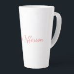 White Plain Modern Handwriting Your Name Latte Mug<br><div class="desc">This template can be customised to meet all professional occupations.</div>