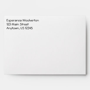 White Plain Simple A7 5x7 Return Address Envelopes