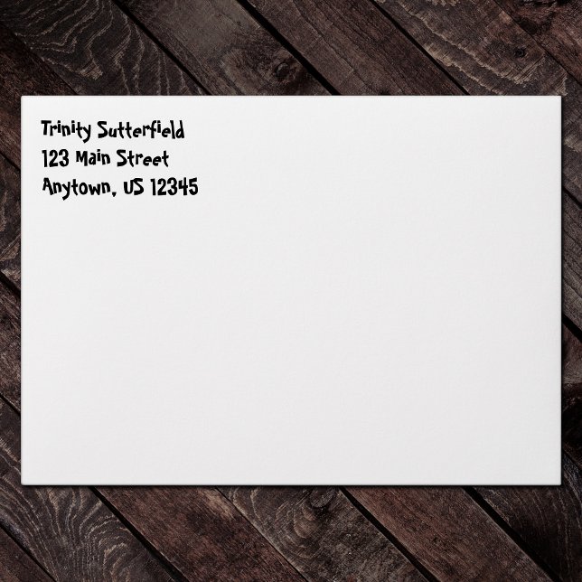 White Plain Simple A7 5x7 Return Address Envelopes (Creator Uploaded)