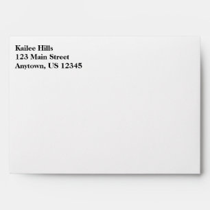 White Plain Simple A7 5x7 Return Address Envelopes