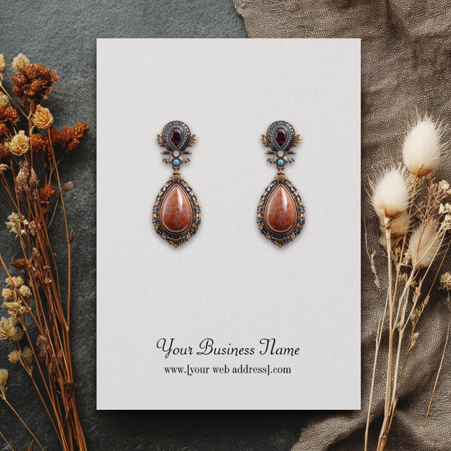 White Plain Simple Custom Earring Card (Creator Uploaded)