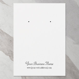White Plain Simple Custom Earring Card