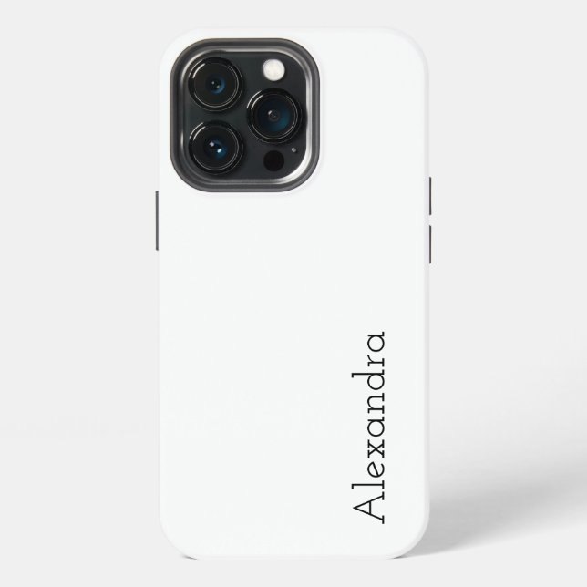 White Plain solid colour  iPhone Case (Back)