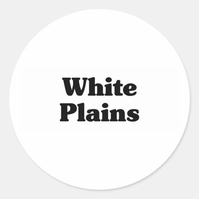 White Plains  Classic t shirts Round Sticker (Front)