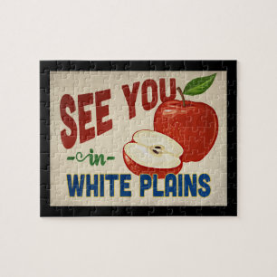White Plains New York Apple - Vintage Travel Jigsaw Puzzle
