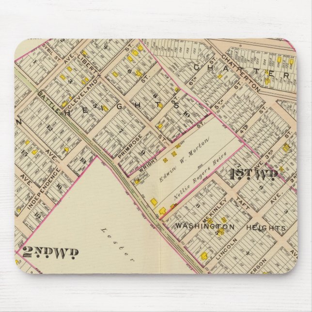 White Plains wards 1-2, New York Mouse Pad (Front)