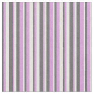 White, Plum & Dim Grey Stripes/Lines Pattern Fabric