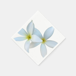 White Plumeria Blooms  Napkin