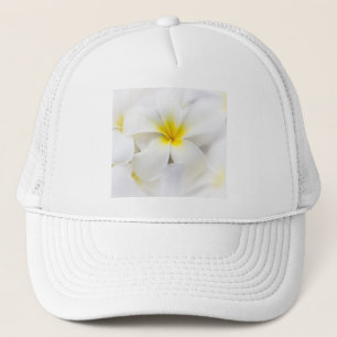 White Plumeria Flower Frangipani Floral Flowers Trucker Hat