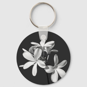 White Plumeria in full bloom Key Ring