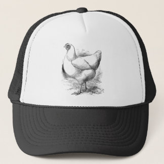 white plymouth rock hen trucker hat