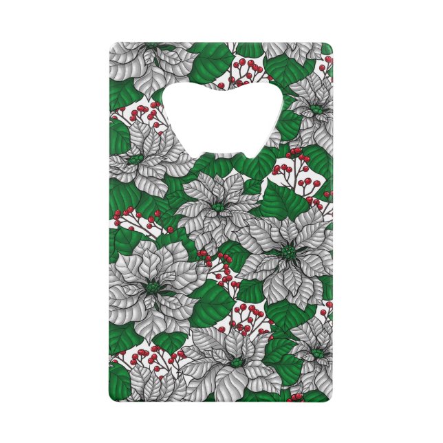 White poinsettia, Christmas pattern (Front)