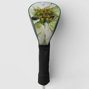 White Poinsettia Elegant Christmas Holiday Floral Golf Head Cover