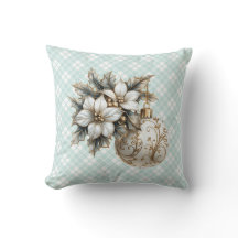 White Poinsettia & Gold Ornament 