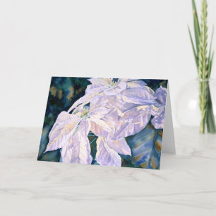 White Poinsettia Greeting Card