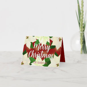 White Poinsettias Holiday Card