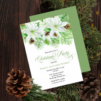 White Poinsettias | Pinecones Pine Christmas Party