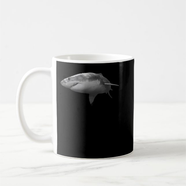 White Pointer Great White Shark T-Shirt Shark Love Coffee Mug (Left)