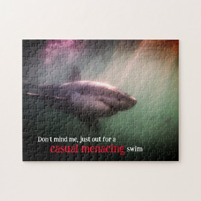 White pointer shark underwater jigsaw puzzle (Horizontal)