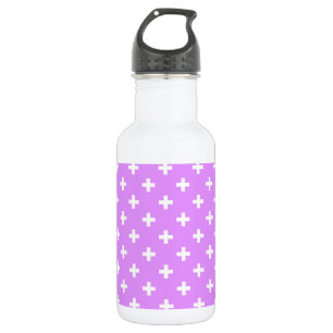 White polka crosses on lilac 532 ml water bottle