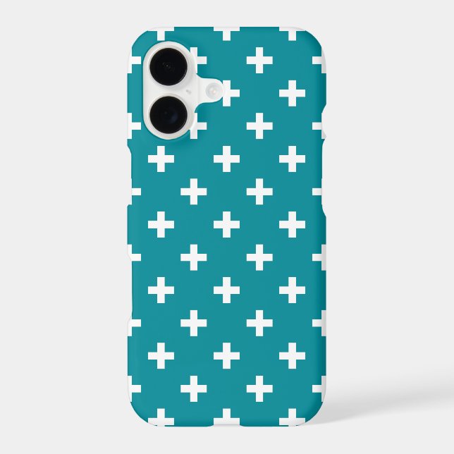 White polka crosses on teal (Back)
