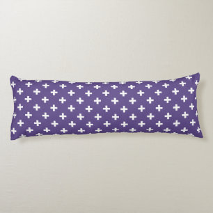 White polka crosses on ultra violet body cushion