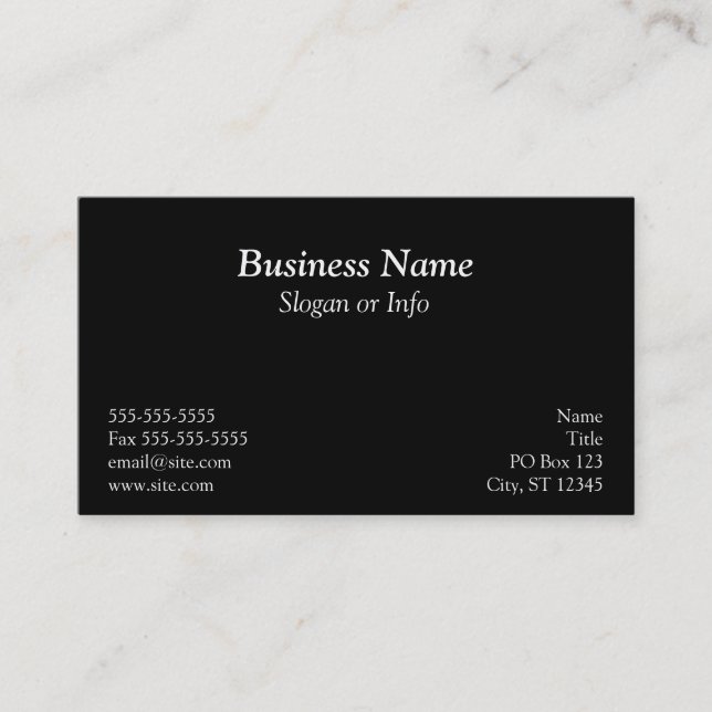 White Polka Dot Business Card (Front)