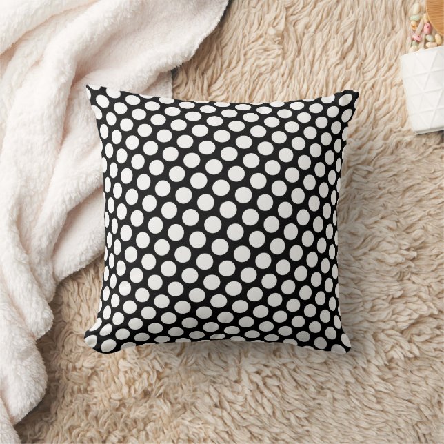 White Polka Dot Design Cushion (Blanket)