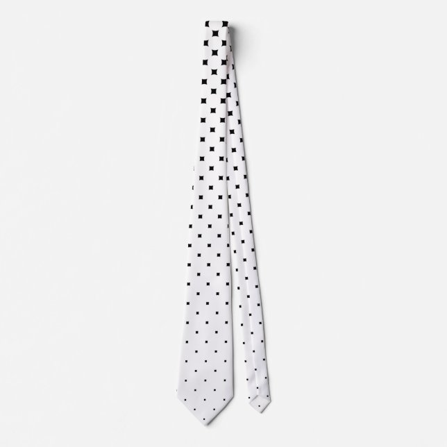White polka dot graduation and black background tie (Front)