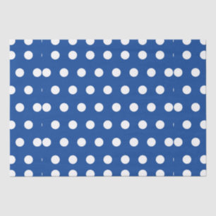 White Polka Dot on Blue Background Tissue Paper