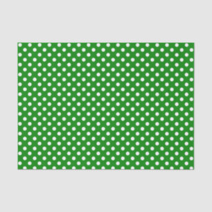 White Polka Dot on Green Tissue Paper