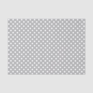 White Polka Dot on Grey Tissue Paper