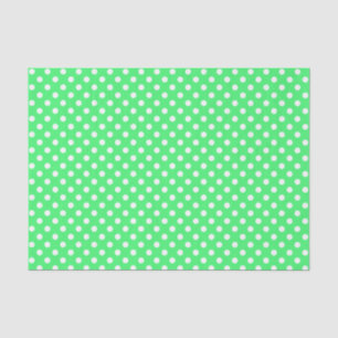 White Polka Dot on Light Green Tissue Paper