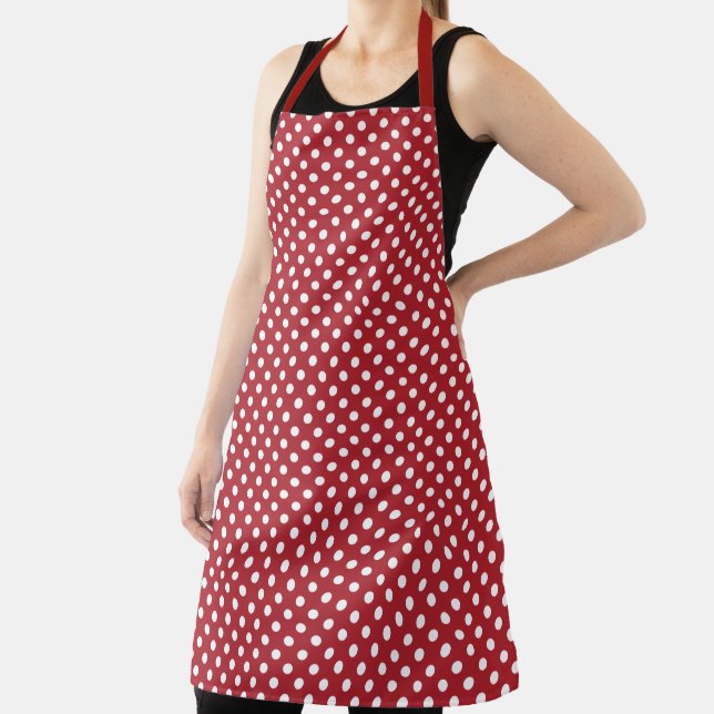 White Polka Dot On Red Apron (Insitu)