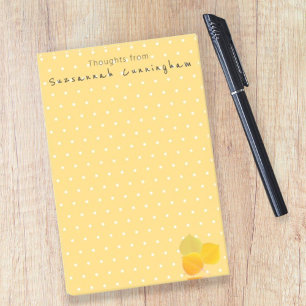 White Polka Dot Pattern Fall Aspen Leaves Custom Post-it Notes