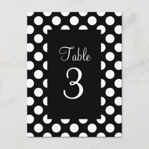 White Polka Dot Table Number Postcard