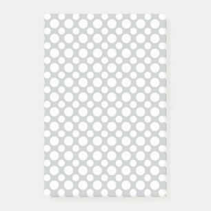 White Polka Dots Big and Small on Grey Stickies Post-it Notes