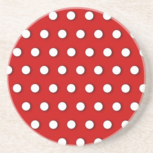 White Polka Dots Coaster (Front)
