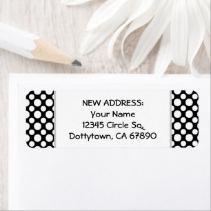 White Polka Dots Custom New Address Label