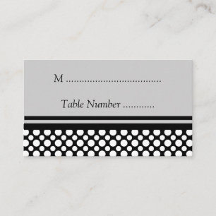 White Polka Dots Custom Table Cards