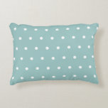 White Polka Dots Eggshell Blue Geometric Patterns  Decorative Cushion<br><div class="desc">Designed with white patterns in light eggshell blue background. You may change to any background colour as you wish.</div>