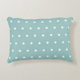 White Polka Dots Eggshell Blue Geometric Patterns  Decorative Cushion