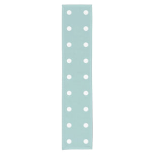 White Polka Dots Eggshell Blue Geometric Patterns Short Table Runner