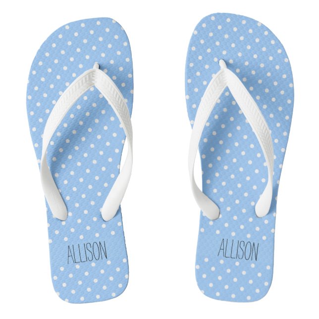 White Polka Dots Jandals (Footbed)