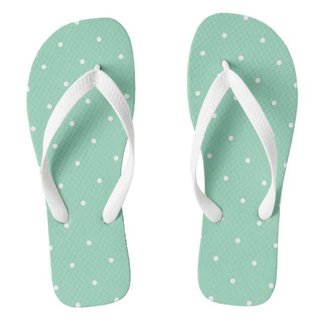White Polka Dots Jandals (Footbed)