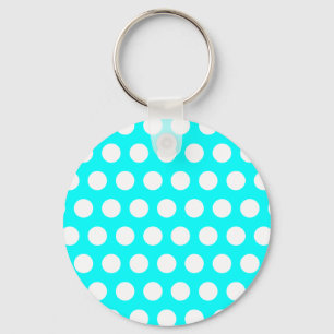 White Polka Dots Keychain