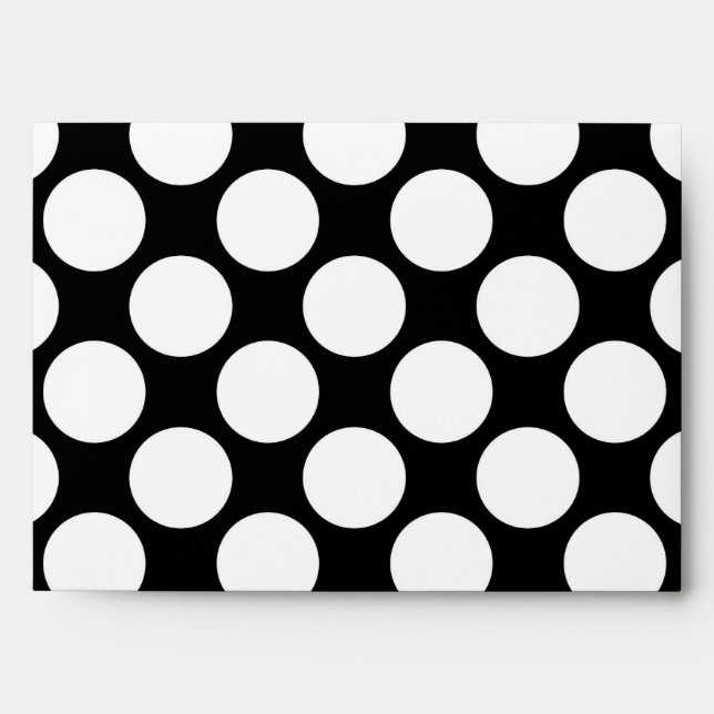 White polka dots large on black envelope (Front)