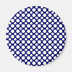White Polka Dots Magnet