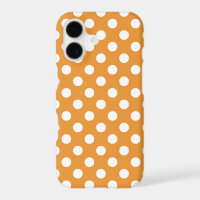 White polka dots on amber