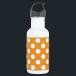 White polka dots on amber 532 ml water bottle<br><div class="desc">White polka dots on amber</div>